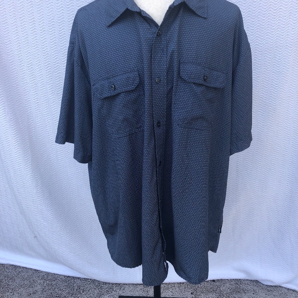 Kenneth Cole Button Up Dress Shirt Blue Polyester/Spandex Mens Sz 4X
